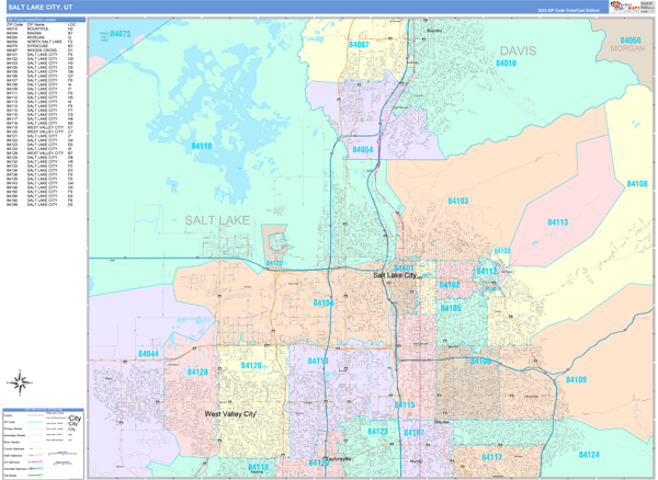 Salt Lake City Wall Map